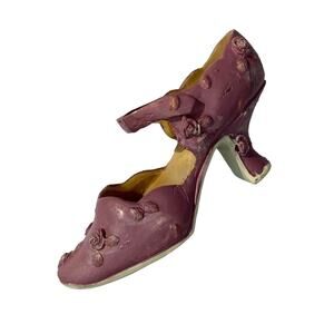 Vintage Ks Collection Miniature High Heel Shoe Decorative Collectible Purple